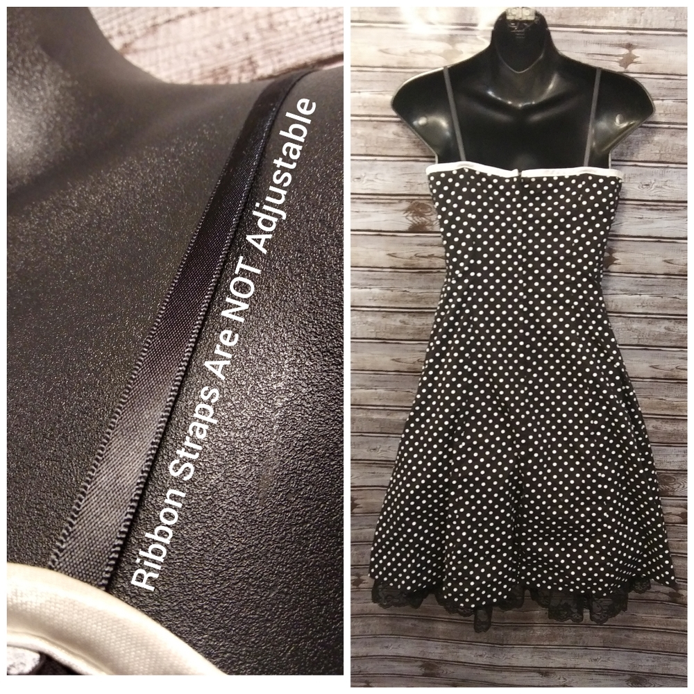 Polka Dot & Lace Full Midi Dress by BCX - Picture 3 of 7